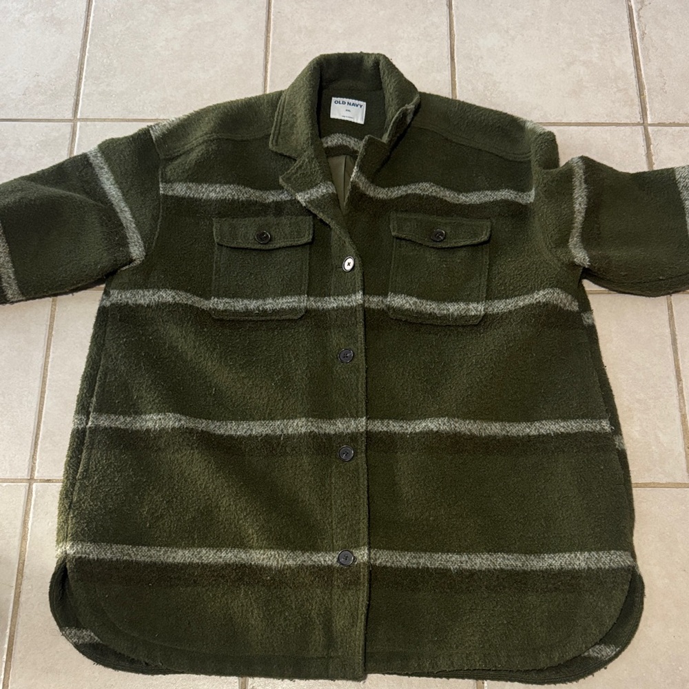 Old Navy Wool Blend Car Coat Womens Forest Green